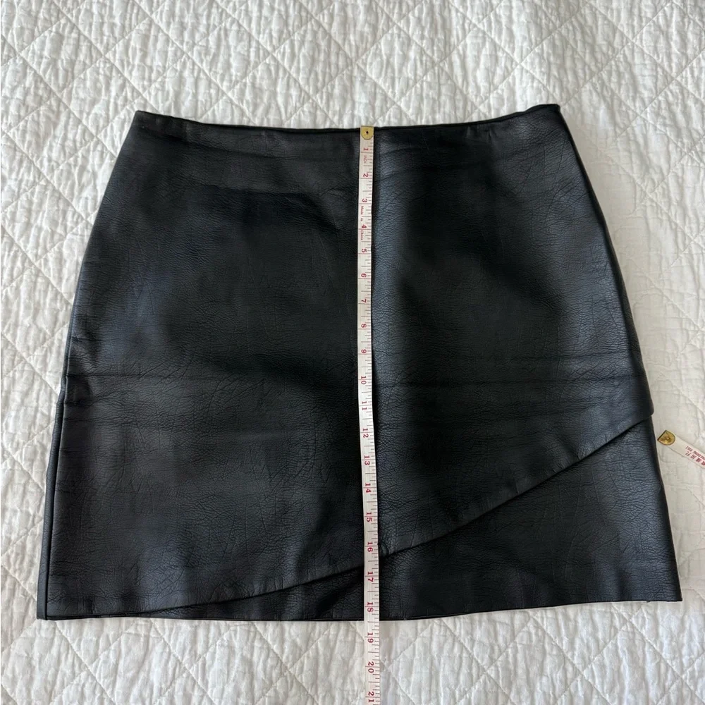 Club Monaco Faux Leather Black Mini Skirt
